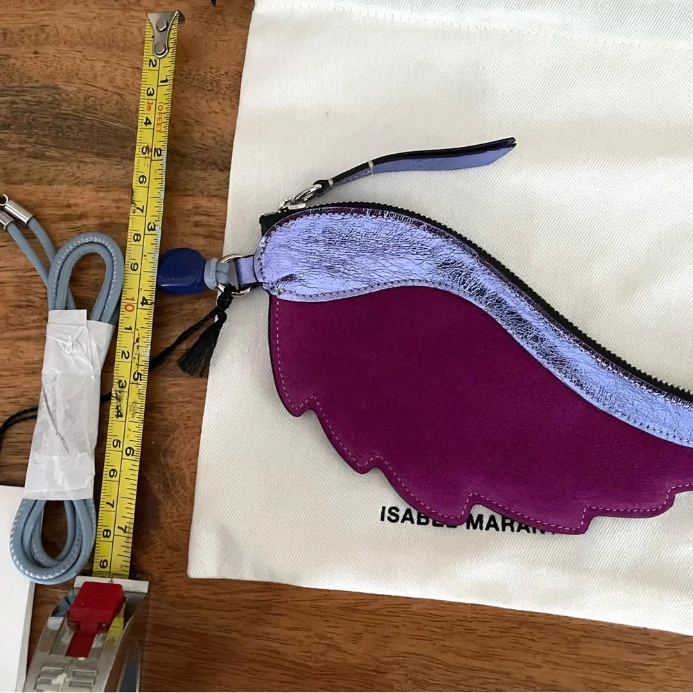 Isabel Marant Kanat pouch purple angel wing small purse new with tags dust bag - Picture 5 of 8